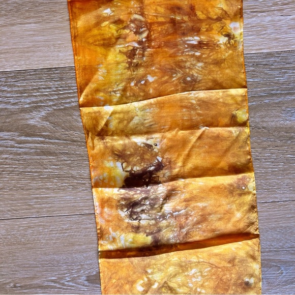 100% Silk Hand-Dyed Shibori-Inspired Long Scarf - Picture 6 of 7